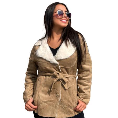 Jaqueta camurça sales marrom feminina
