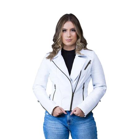 Jaqueta Feminina de Couro Legitimo de Boi Super Luxo Festa Cor