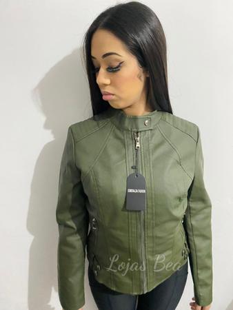 Jaqueta feminina estilosa bonita leve semiperme vel esmeralda
