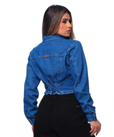 Imagem de Jaqueta Feminina Jeans Cropped Com Elástico Razon Jeans