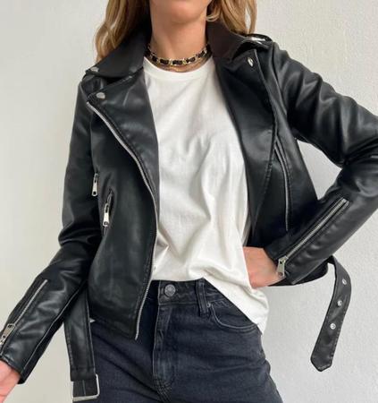 Jaqueta feminina hotsell material sintetico