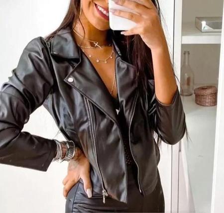 Jaqueta de best sale material sintetico feminina