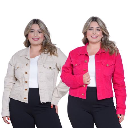 Imagem de Jaqueta Feminina Sarja Color Elastano PLUS SIZE G1 G2 G3 G4