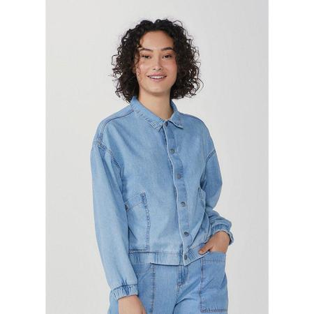 Jaqueta jeans bomber store feminina