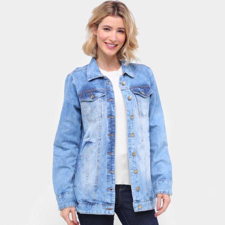 Jaqueta jeans hotsell alongada feminina