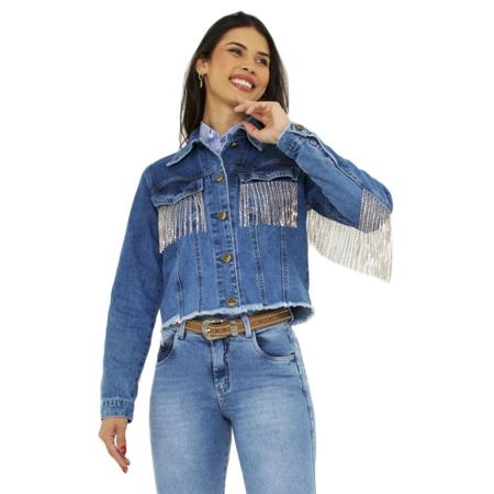 Jaqueta jeans hotsell feminina com strass