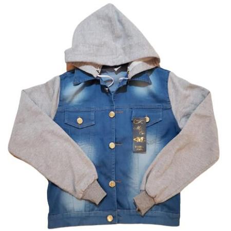 Jaqueta jeans sales com moletom feminina