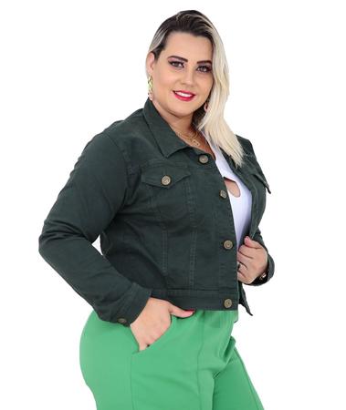 Imagem de Jaqueta Jeans Feminina  Plus Size  Cropped Cris