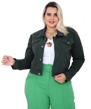 Imagem de Jaqueta Jeans Feminina  Plus Size  Cropped Cris