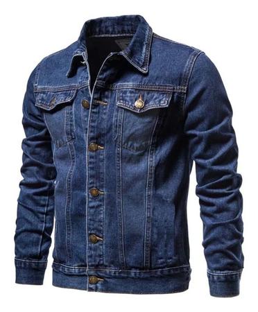 Imagem de Jaqueta Jeans Masculina Azul Premium Fit Alto Padrão