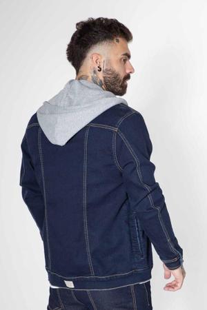 Jaqueta Jeans Masculina Com Capuz Moletom Tuaren Jaqueta