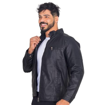 Jaqueta de couro masculina deals lisa