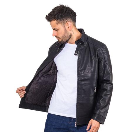 Jaqueta Masculina Couro Sint tico material sint tico Z per Com