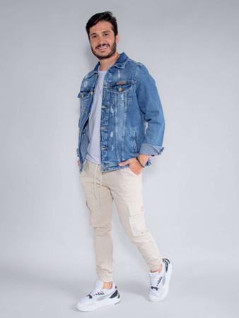Jaqueta Masculina Jeans Desfiada Revanche 51534 Jaqueta