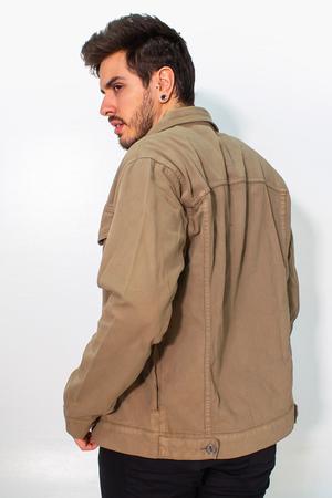 Jaqueta Masculina Tradicional Sarja Verde Caqui Anticorpus