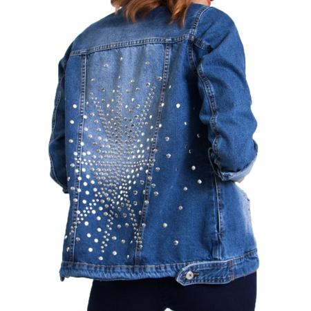 Jaqueta maxi jeans store feminina lady rock