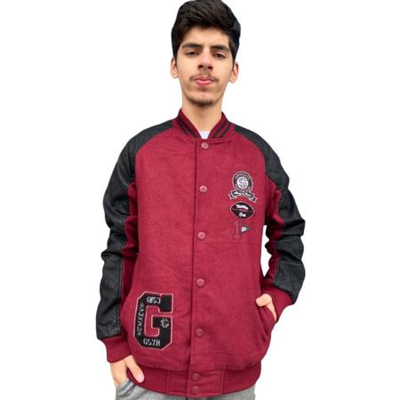 Jaqueta Moletom Couro Masculina Sem Capuz Gangster Premium Anj