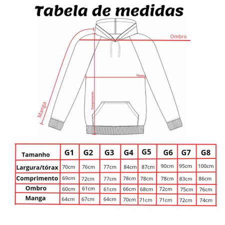 Moletom tamanho store g3