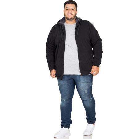 Imagem de Jaqueta Moletom Plus Size Masculina Pelucia Interno Capuz