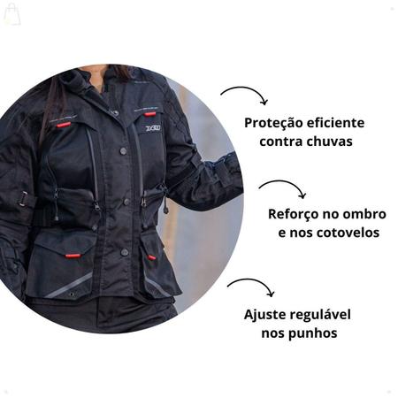 Imagem de Jaqueta Moto Feminina Impermeável X11 Travel 3 Com Proteção