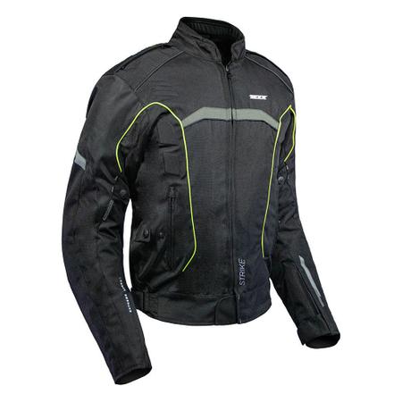 Jaqueta Motoqueiro TEXX New Strike V2 Masculina Preto e Verde 3XL
