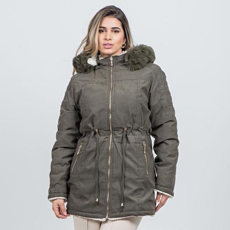 Jaqueta Parka Feminina Dupla Face SC501 Safira Classic Casaco