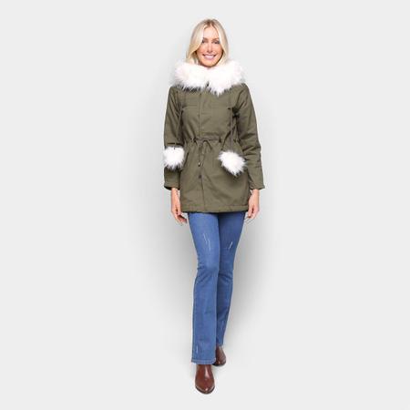 Imagem de Jaqueta Parka Nylon S&V Com Capuz Pelo Feminina