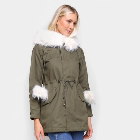 Imagem de Jaqueta Parka Nylon S&V Com Capuz Pelo Feminina