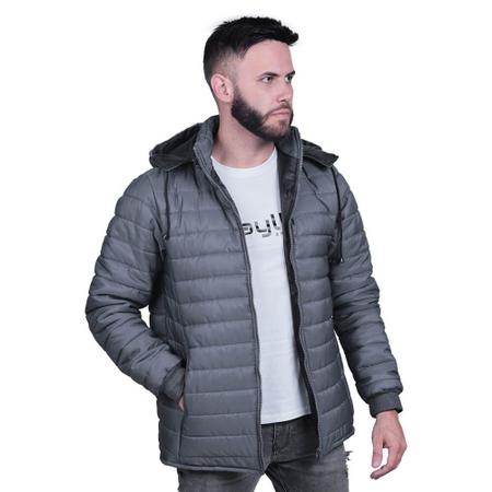 Jaqueta Puffer Bobojaco Masculino Com Capuz Removível - Relaxado - Jaqueta  Masculina - Magazine Luiza