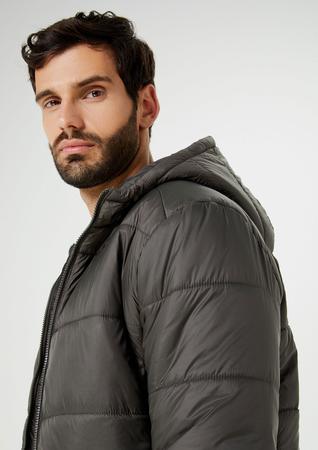 Jaqueta masculina hering em material sintético com capuz 2025