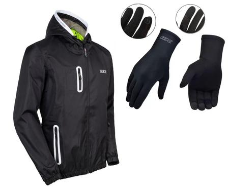 Jaqueta Texx Corta Vento Preta Impermeavel Luva X11 Thermic Texx