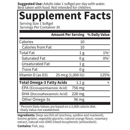 Jardim da Vida Minami Supercritical Platina Ômega 3 Suplemento de Óleo de Peixe - Laranja, 30 Softgels, Ultimate Once Daily Fish Oil Omega 3 para Heart & Brain Health, 1100mg Ômega-3s + 1.000 IU Vitamina D3 - Garden of Life Imagem de Jardim da Vida Minami Supercritical Platina Ômega 3 Suplemento de Óleo de Peixe - Laranja, 30 Softgels, Ultimate Once Daily Fish Oil Omega 3 para Heart & Brain Health, 1100mg Ômega-3s + 1.000 IU Vitamina D3