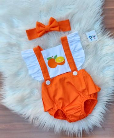 Jardineira Romper Roupa De Bebe Body Mesversario Moana Baby