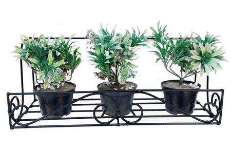 Imagem de jardineira floreira 50 cm ferro suporte parede janela decoração arte rococó jardime suporte para vasos de flores plantas hortaliças casa apartamento