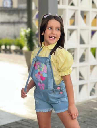 Macacão jeans hotsell curto infantil