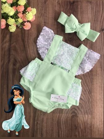 Conjunto Calcinha Top Laço Moana Baby Festa Mesversario Roupa Bebê Menina  Tam. 1 mês a 4 anos