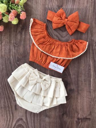 Jardineira Romper Roupa De Bebe Body Mesversario Moana Baby