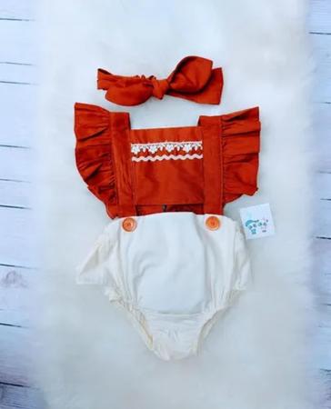 Jardineira Romper Roupa De Bebe Body Mesversario Moana Baby