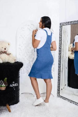 Jardineira saia store moda evangelica