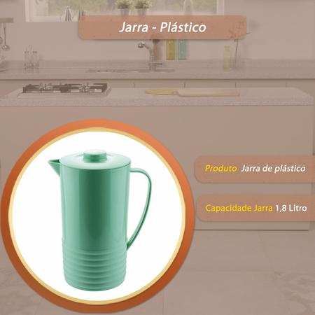 Imagem de Jarra de plástico com tampa para suco e água 1,8 litro