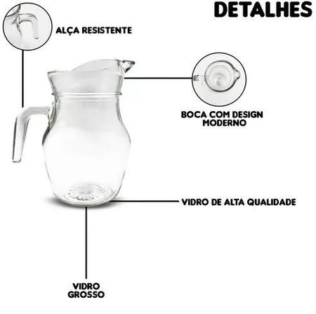 Imagem de Jarra De Vidro 500ml Restaurante Buffet Suco Agua