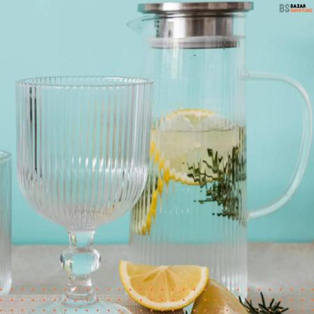 Imagem de Jarra De Vidro Acqua Com Tampa Inox 1,4L Suco Água Refrescos