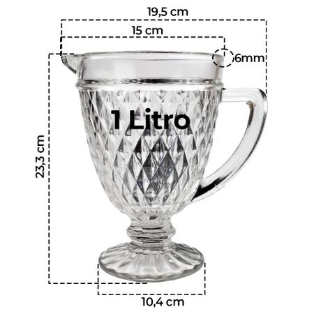 Imagem de Jarra de Vidro Bico de Abacaxi 1 Litro Para Suco Água