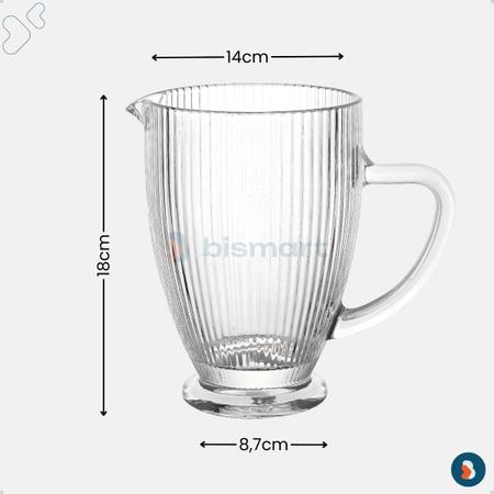 Imagem de Jarra de Vidro Canelada Transparente para Suco Água cozinha 1 Litro