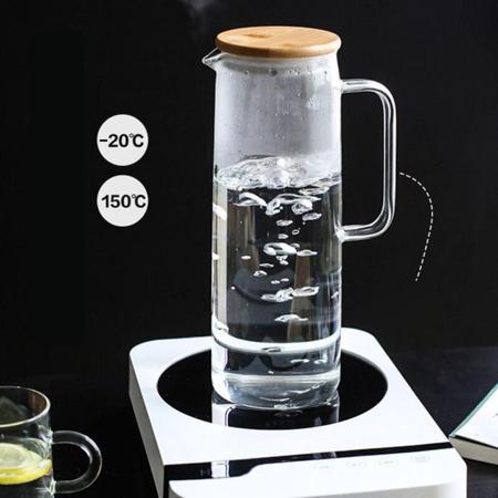 Imagem de Jarra de vidro com tampa de bambu Doppio 1,2 litros Suco Água Chá Hauskraft
