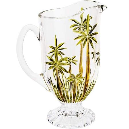 Imagem de Jarra de Vidro Cristal Palmeiras Palm Tree Handpaint Wolff 1,5l