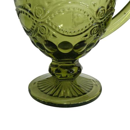 Imagem de Jarra em Cristal Verde 1L - Jarra de Vidro de Luxo com Estilo Vintage - Encanto Atemporal