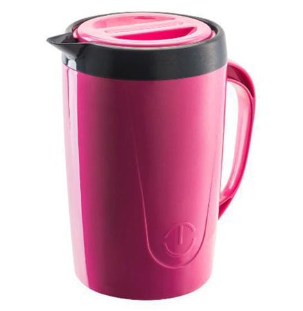 Jarra termica caribe rosa com tampa e trava 2l - Unitermi Imagem de Jarra termica caribe rosa com tampa e trava 2l