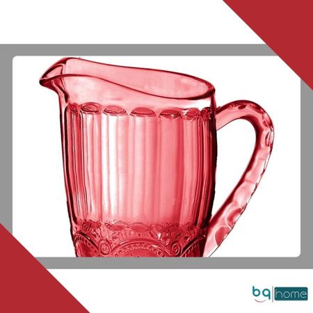 Imagem de Jarra vermelha de vidro 1,2 litros mimo style decorada