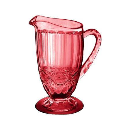 Imagem de Jarra vermelha de vidro 1,2 litros mimo style decorada